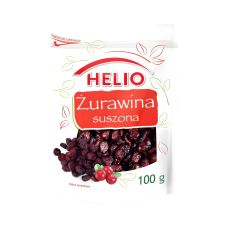 Żurawina HELIO 100g suszona – zdrowa przekąska, o 50% mniej cukru