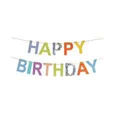 Baner Happy Birthday Foliowy Kolorowy z Frędzlami 2.2m