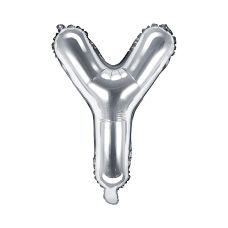 Balon Foliowy Litera Y Srebrny 35cm do Powietrza