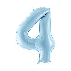 Balon Foliowy Cyfra 4 Jasnoniebieski 86cm