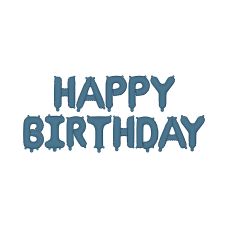 Balon Foliowy Happy Birthday Granatowy Matowy 340x35cm