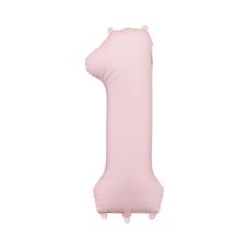 Balon Foliowy Cyfra 1 Jasnoróżowy Matowy 86 cm