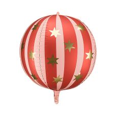 Balon Foliowy Piłka w Gwiazdki Czerwony Matowy 75 cm