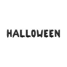 Balon Foliowy Halloween Czarny 230x35 cm ze Słomką i Wstążką