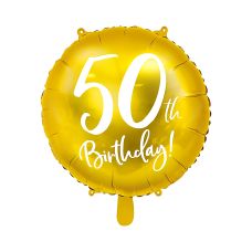 Balon foliowy 50th Birthday złoty 45cm