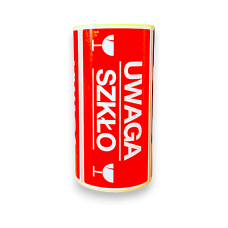 Etykieta ostrzegawcza 100x50 "Uwaga Szkło dwa kieliszki" R40 100 szt.