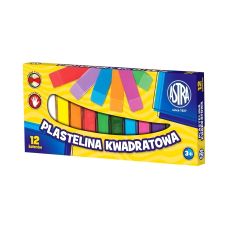 Plastelina szkolna Astra 12 kolorów zestaw kwadratowy