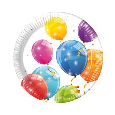 Talerze papierowe sparkling balloons 23cm 8 szt.