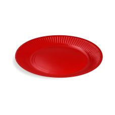 Talerz papierowy okrągły czerwony średnica 23 cm elegancki design 10 sztuk
