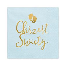 Serwetki papierowe Chrzest Święty 33x33 cm jasny niebieski (12 szt.)