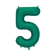 Balon Foliowy Cyfra 5 Butelkowa Zieleń 86cm