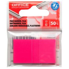 Zakładki indeksujące OFFICE PRODUCTS, PP, 25x43mm, 1x50 kart., zawieszka, r&oacute;żowe