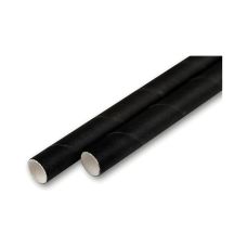 Słomki papierowe proste czarne 6 mm 197 mm 100 szt.