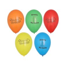 Balony lateksowe Happy Birthday mix kolorów 22 cm średnica 10 sztuk