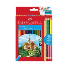 Kredki Faber-Castell Zamek 36 kolorów dwustronne + 3 dwustronne + ołówek + temperówka