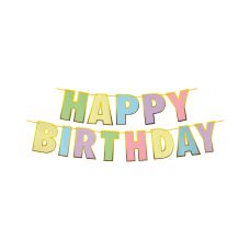 Girlanda papierowa Happy Birthday kolorowa długość 5 metrów wysokość 20 cm 1 sztuka