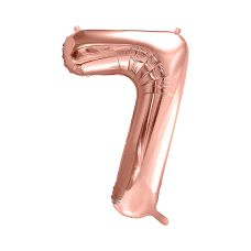 Balon Foliowy Cyfra 7 Różowe Złoto 86cm Dekoracyjny