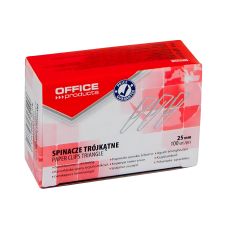 Spinacze trójkątne OFFICE PRODUCTS 25mm srebrne 100 sztuk do dokumentów biurowych