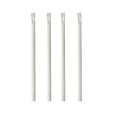 Słomki papierowe z łyżeczką białe proste 8 mm x 200 mm opakowanie 100 sztuk