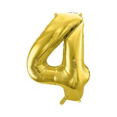 Balon Foliowy Cyfra Cztery Jasnozłoty 72cm