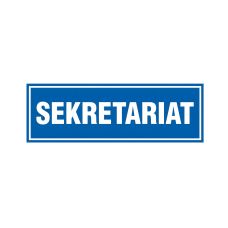 Znak Sekretariat na płycie PCV 1 mm 100x300 mm nieświecący