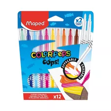 Flamastry Colorpeps Oops wymazywalne 10 sztuk + 2 wymazywacze