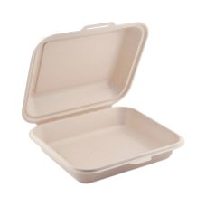 Menubox z trzciny cukrowowej niedzielony dwuwarstwowy 1500 ml 24,1 x 21 x 4 cm 50 szt.
