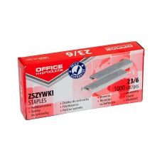 Zszywki biurowe OFFICE PRODUCTS 23/6 mm do zszywaczy galwanizowane 1000 sztuk