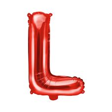 Balon Foliowy Litera L Czerwony 35cm do Powietrza