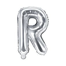 Balon Foliowy Litera R Srebrny 35cm do Powietrza