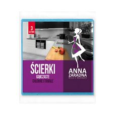 Ścierki gąbczaste ANNA ZARADNA, 3 sztuki, mix kolorów