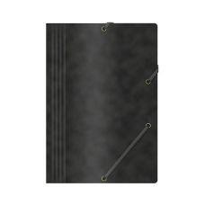 Teczka z gumką OFFICE PRODUCTS z preszpanu A4 390gsm 3-skrzydłowa czarna