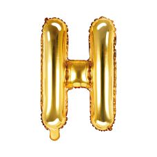 Balon Foliowy Litera H Złoty 35cm do Powietrza