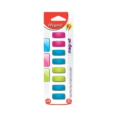 Magnesy Prostokątne 27 mm Miks Kolorów 8 sztuk