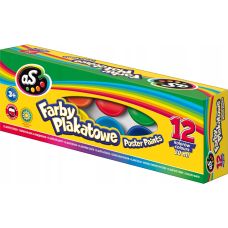 Farby Plakatowe Szkolne Zestaw 12 Kolorów 20ml ASTRA