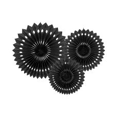 Rozety Dekoracyjne Bibułowe Czarne Zestaw 20-30cm (3 sztuki)