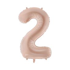 Balon Foliowy Cyfra 2 Ciemny Beż Matowy 72cm