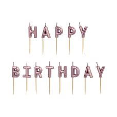 Świeczki Urodzinowe Happy Birthday Różowe Złoto 2.5 cm (1 op. / 13 szt.)