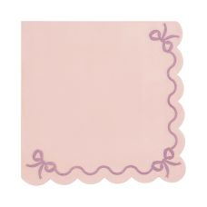 Serwetki papierowe z falbanką 33x33cm jasnoróżowe (12 szt.)