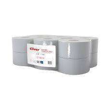 Papier toaletowy Cliver Lamix JUMBO szary (12sztuk) 130m makulatura 1 warstwa
