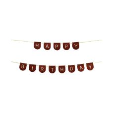 Baner Filcowy Happy Birthday Brązowy 3m
