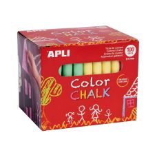 Kreda szkolna okrągła, Apli, 9X80mm, 100 sztuk mix kolorów
