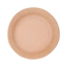Talerz papierowy kraft okrągły 18 cm brązowy 50 sztuk do gastronomii