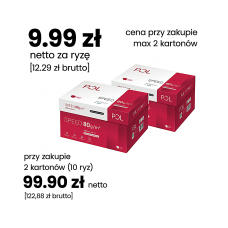 Papier ksero A4 POLSPEED – pakiet, 9,99 netto za ryzę przy zakupie pakietu 10 ryz.