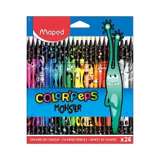 Kredki Colorpeps Monster Trójkątne w Czarnej Obudowie 24 Kolory