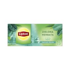Herbata zielona Lipton z nutą mięty 20 torebek indywidualnie foliowanych premium