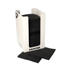 Serwetki papierowe czarne dwuwarstwowe 1/4 w dozowniku 20 x 20 cm 100 szt.