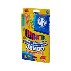 Kredki ołówkowe Jumbo Astra dwustronne w 24 kolorach