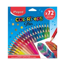 Kredki Colorpeps Trójkątne Drewniane 72 Kolory w Etui Kartonowym