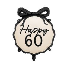 Balon Foliowy Pastylka Happy 60 Urodziny Rocznica Mix Kolorów 47.5x45 cm